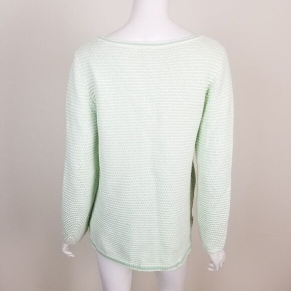 J. Crew Mint Chevron Stitch Boat Neck Sweater - Picture 6 of 6